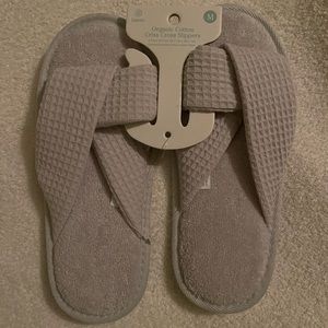 Slippers- Organic Cotton Criss Cross Slippers. medium